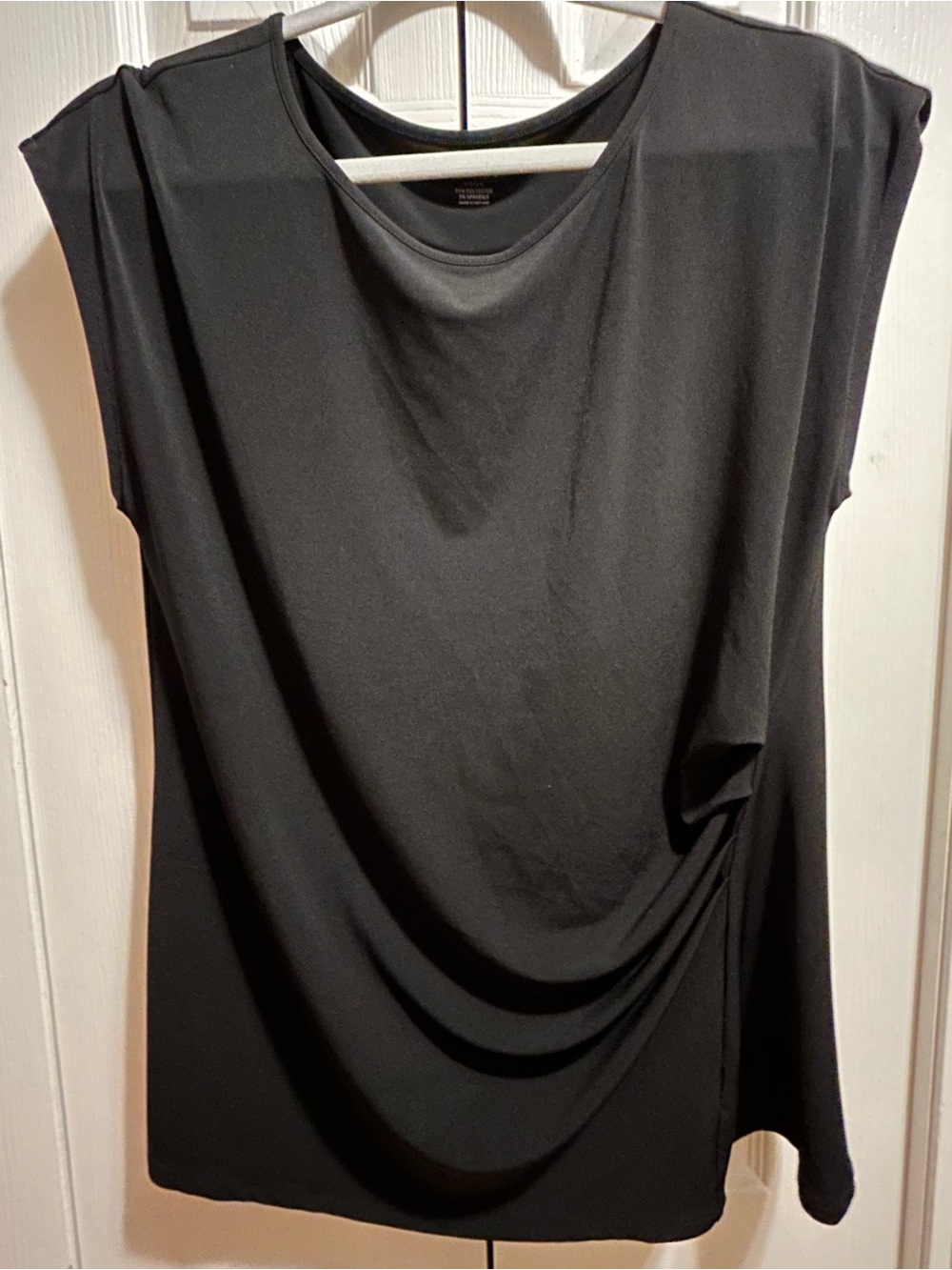 Black Sleeveless Draped Women's Top